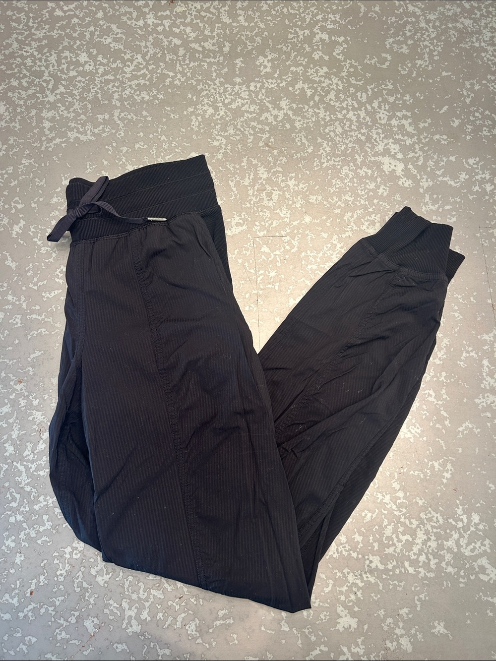 lululemon athletica Black Ribbed Drawstring Jogger Pants